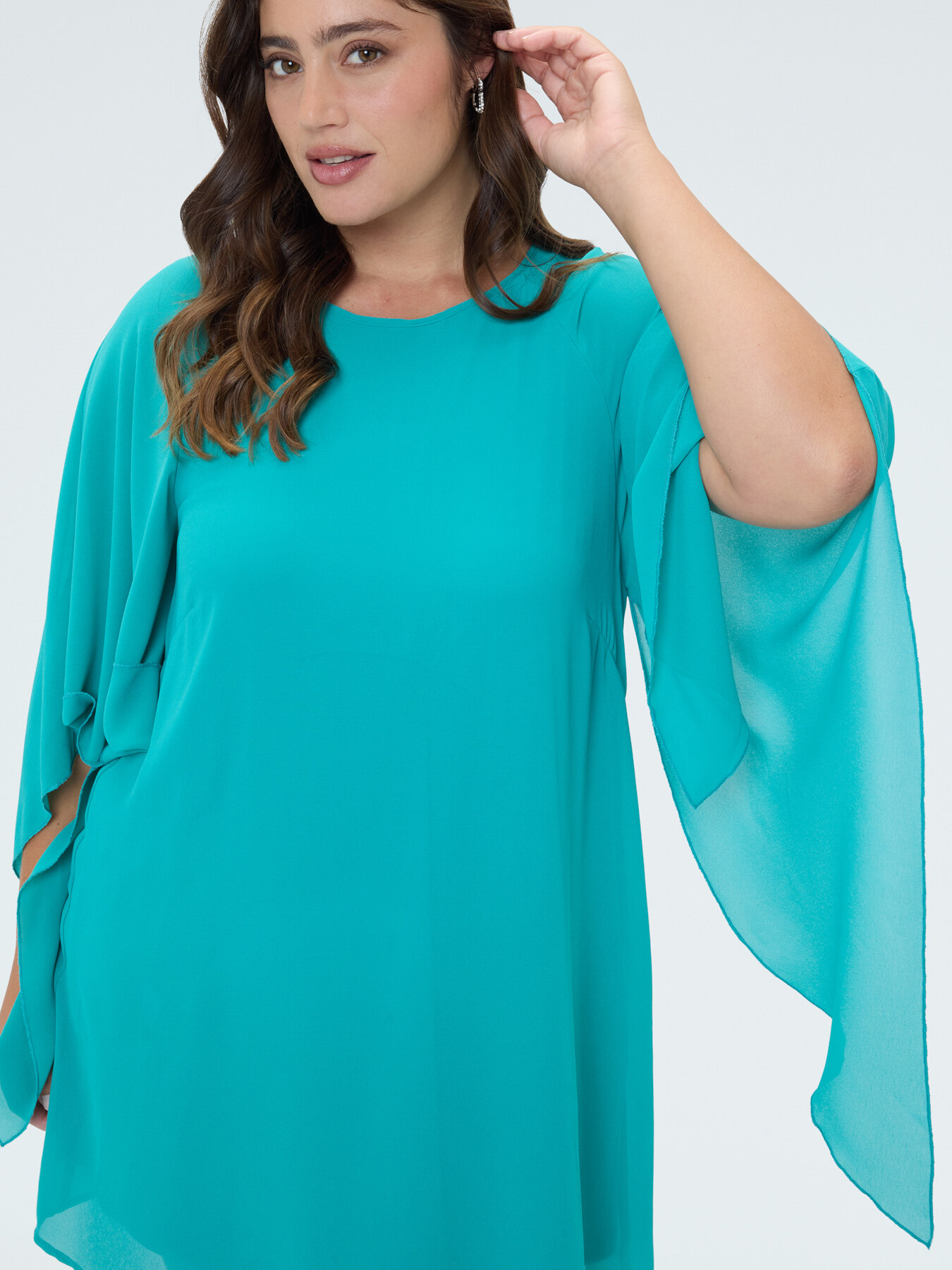 Kleid aus Georgette mit Maxi-Kimono&auml;rmeln image number 2