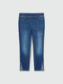 Jeggings con spacco e ricamo image number 4