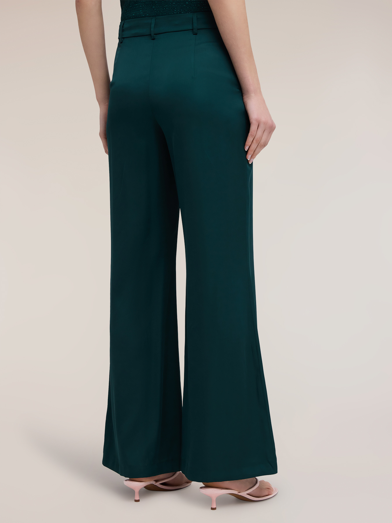 Satin palazzo pants image number 1