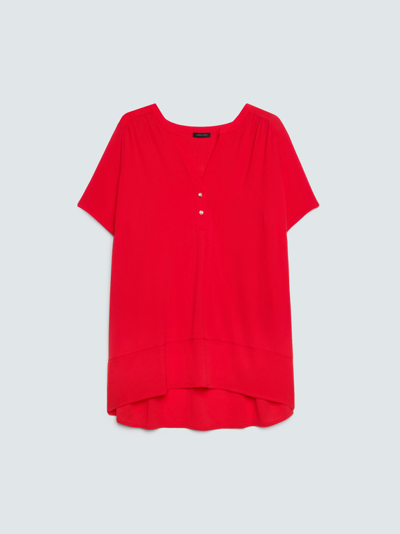 Lyocell blend T-shirt with buttons