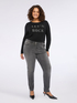 T-shirt in jersey con scritta in strass image number 3