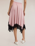 Satin skirt with lace trim image number 1
