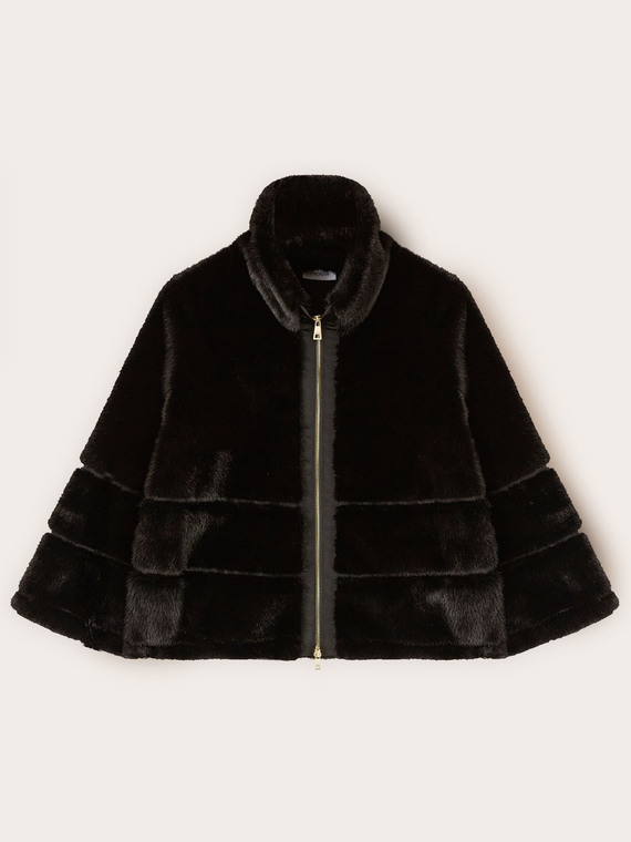 Giubbotto effetto teddy con zip