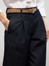 Wide-leg palazzo jeans in denim with front pleats image number 2
