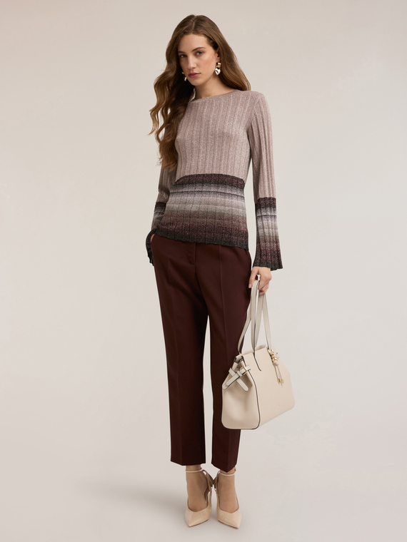 Pantaloni regular con piega stirata