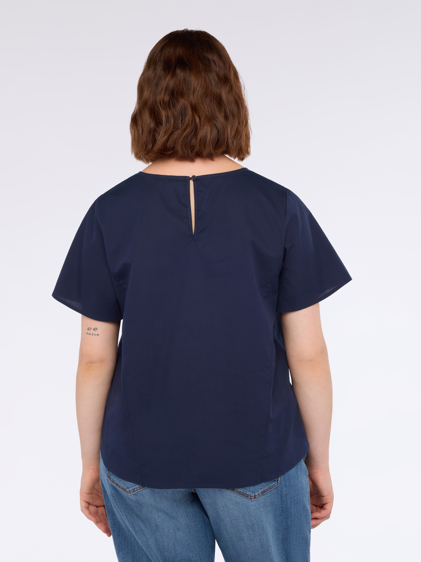 Baumwollbluse mit Perlenapplikationen image number 1