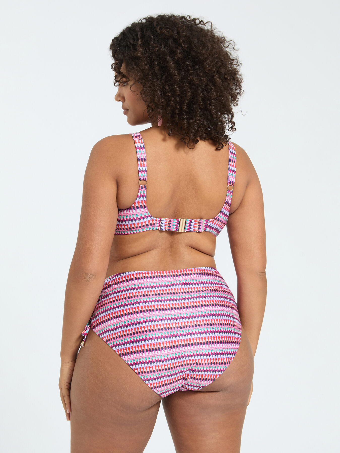 Zweiteiliger Bikini mit Multicolor-Print und Schn&uuml;ren image number 2
