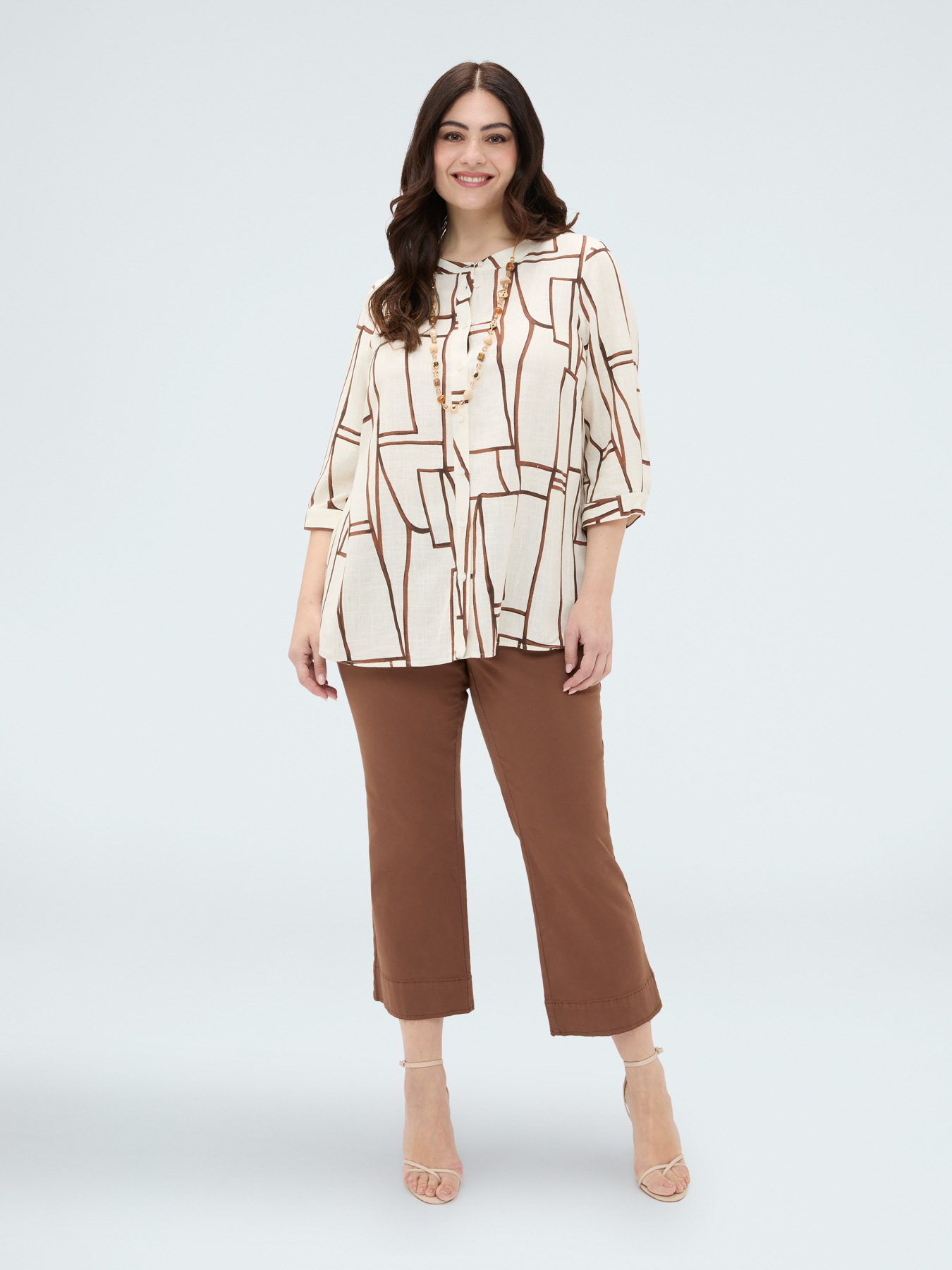 Bluse mit geometrischem Muster aus Viskose image number 3