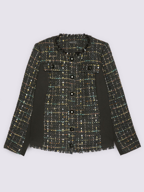 Bouclé jacket with fringe