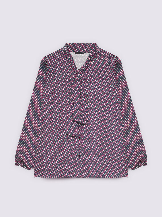 Geometric print shirt in muslin