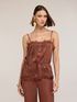 Top din satin jacquard cu dantelă image number 2