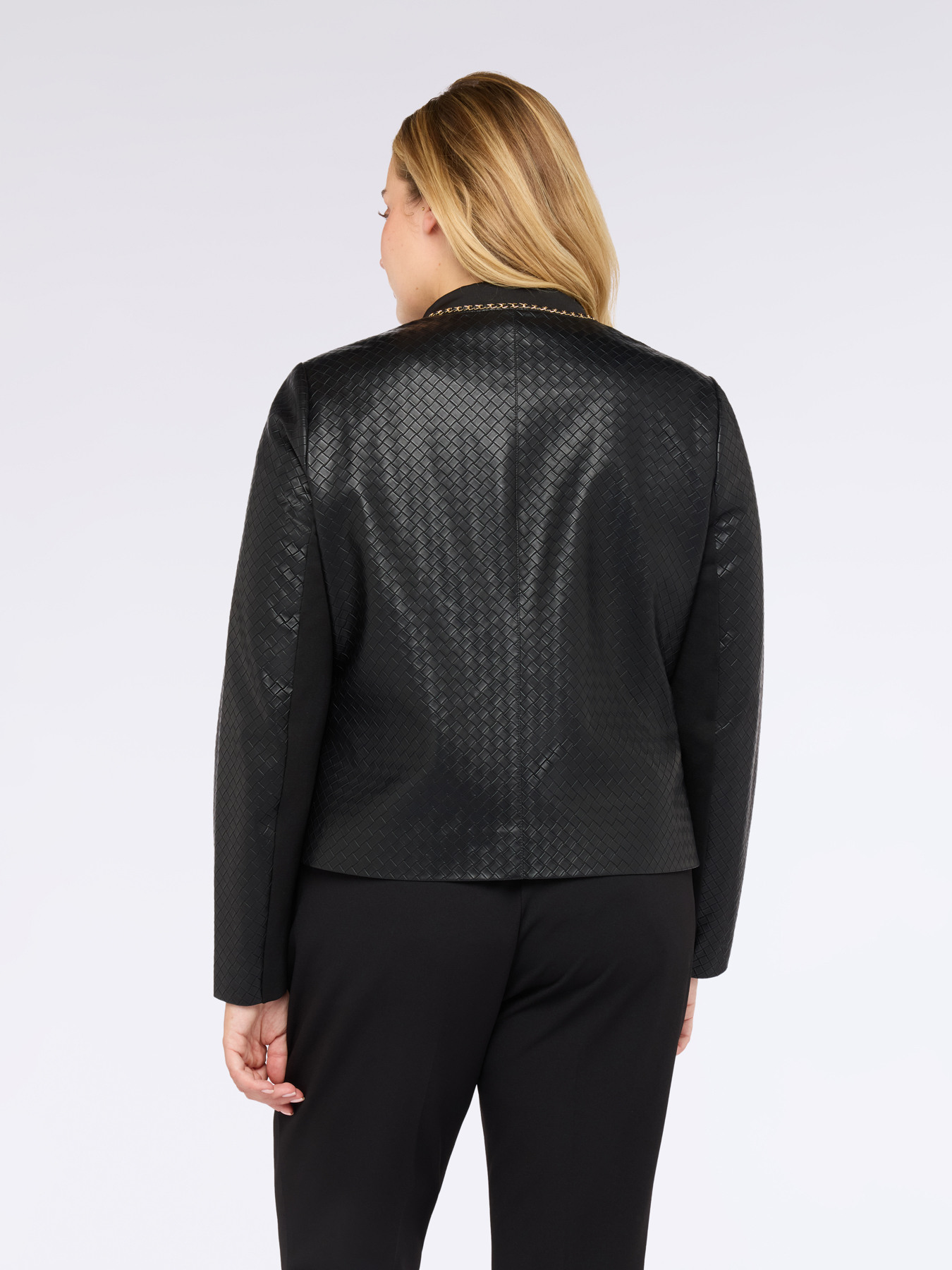 Chaqueta biker con diseño acolchado en rombos image number 1