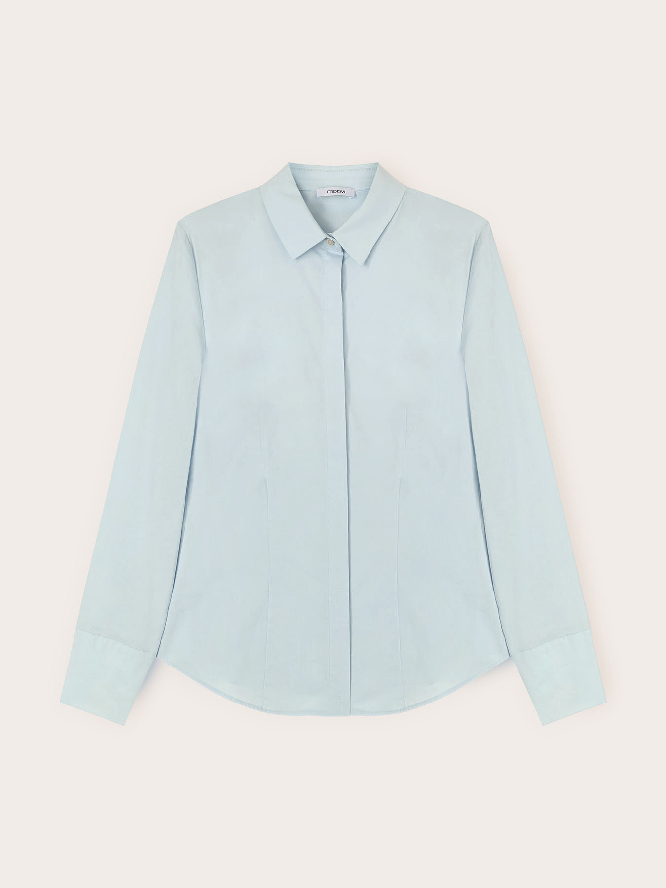 Mixed cotton poplin shirt image number 3