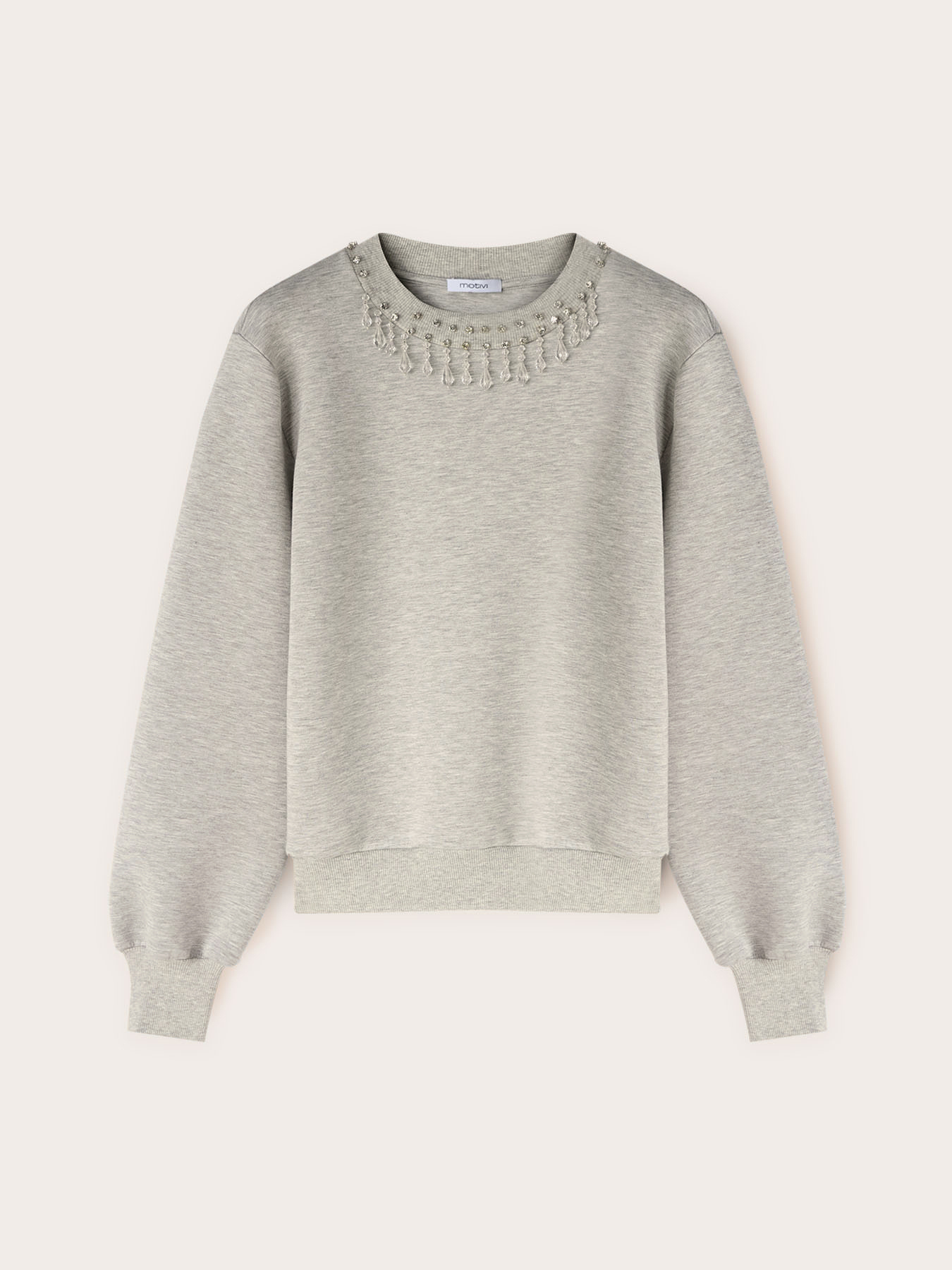 Scuba-Sweatshirt mit Steinbestickung image number 4