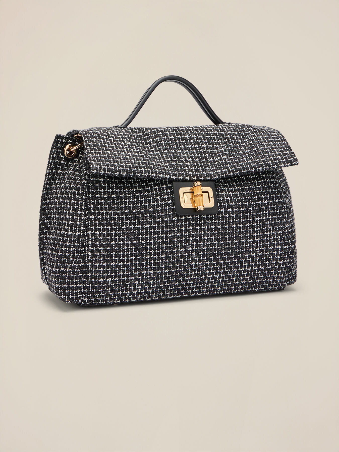 Bauletto in tweed con chiusura metallica image number 3