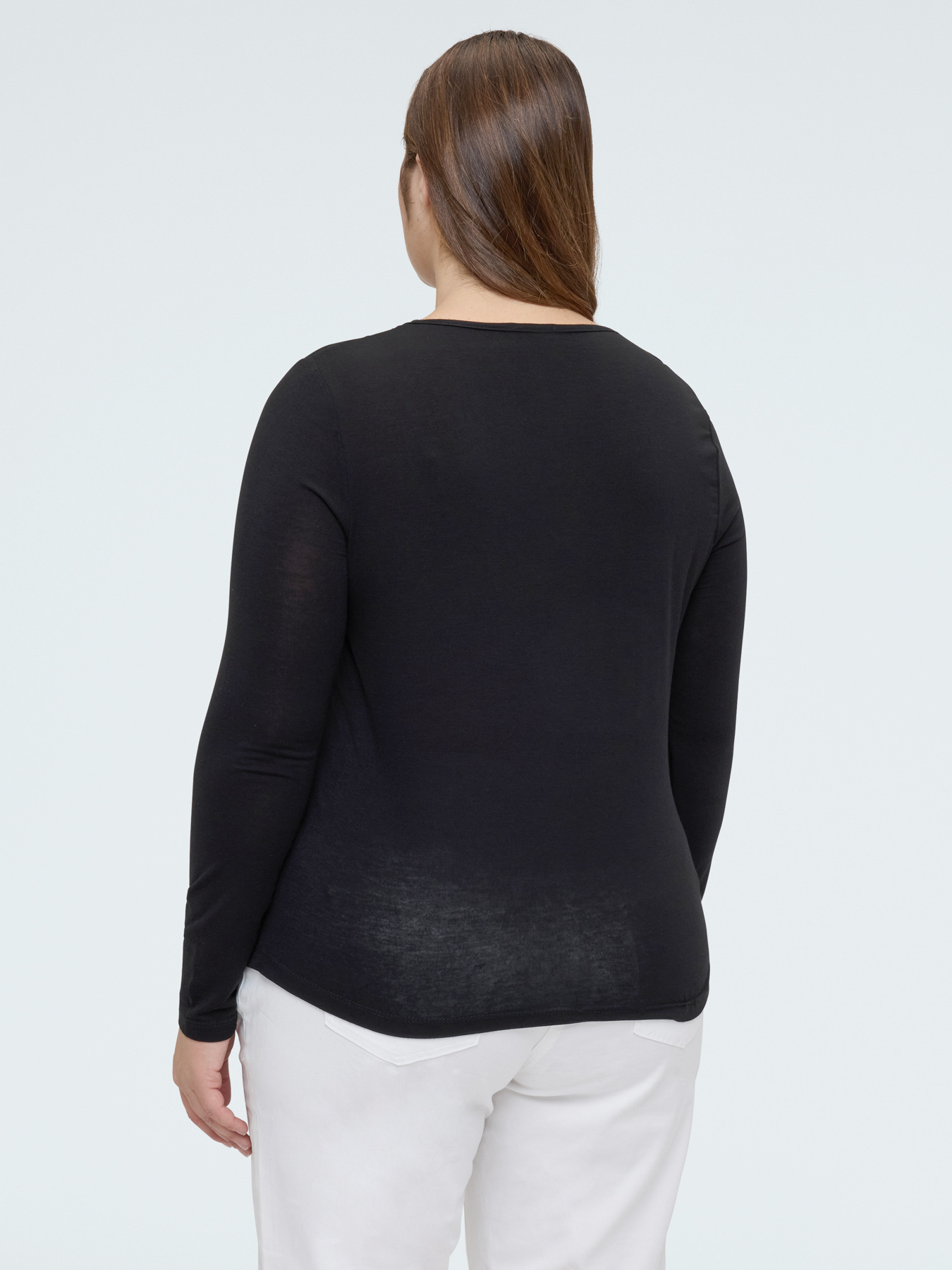 T-shirt en m&eacute;lange de laine avec dentelle image number 1