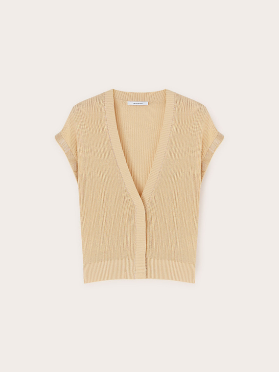 Cotton cardigan with embroidered tank tops