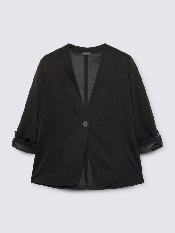 V-neck sweatshirt jacket