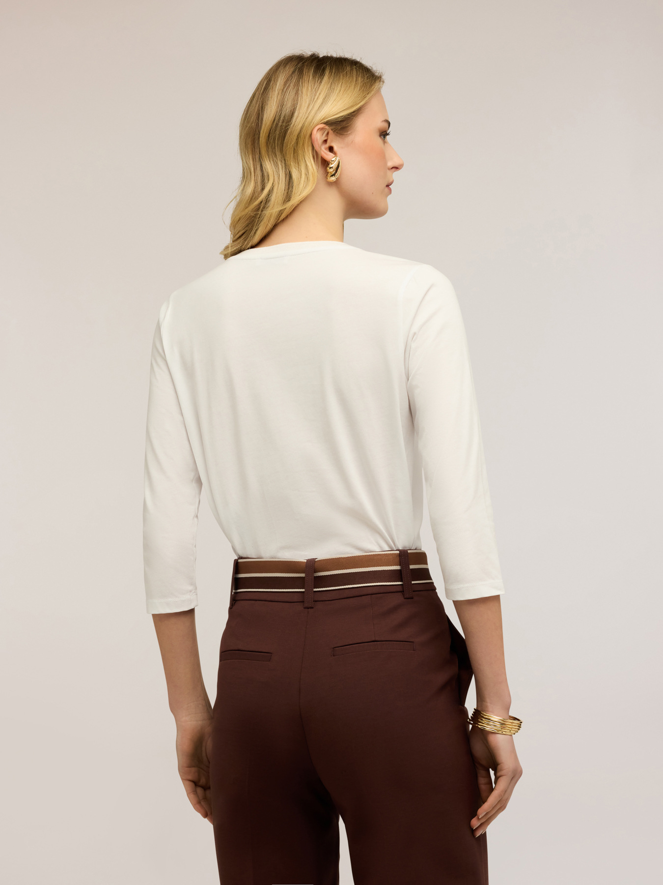 Two-material T-shirt image number 1