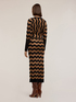 Rochie lungă jacquard cu motiv chevron image number 1