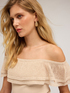 Fine knit shoulder top image number 2