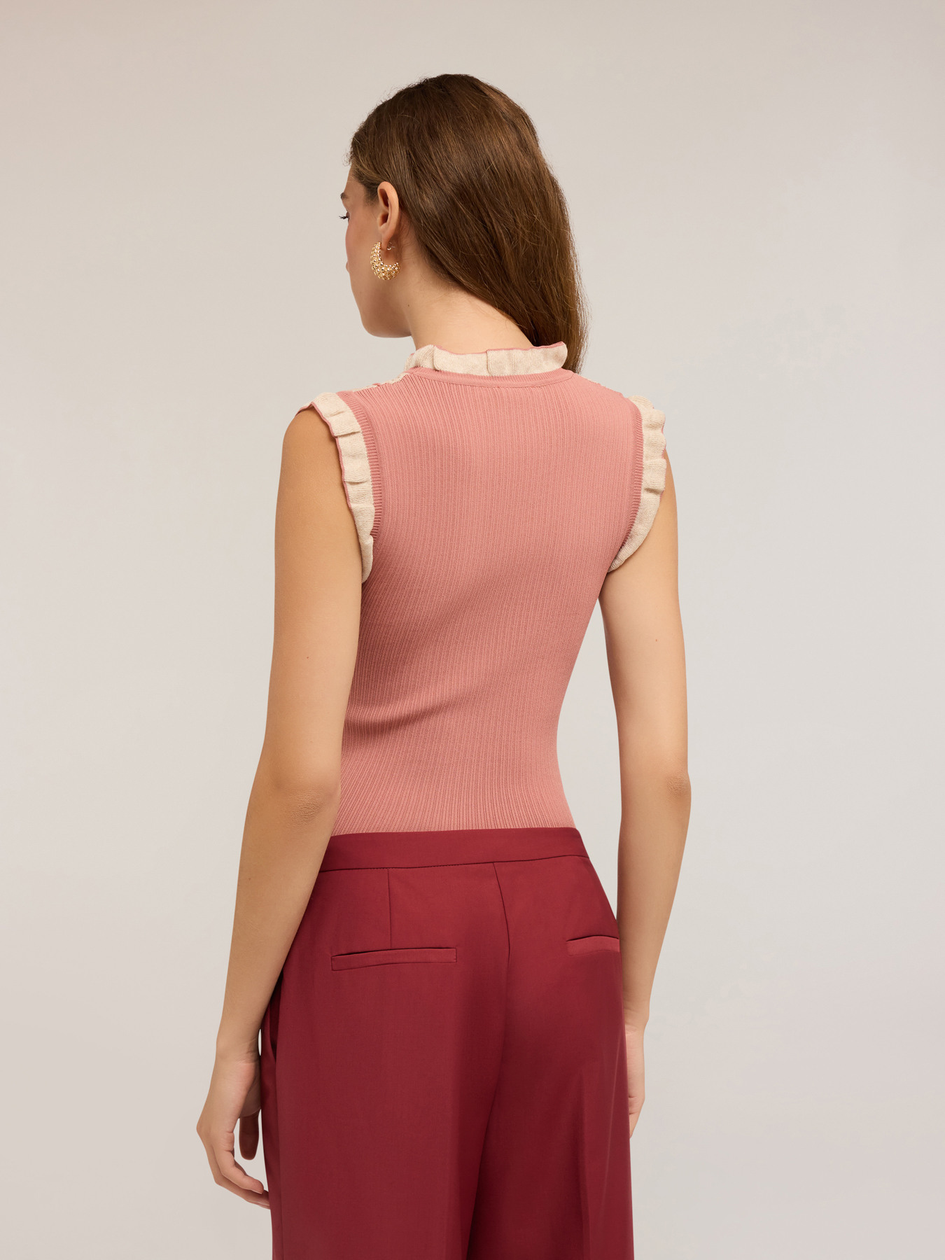 Top din tricot cu nervuri image number 1