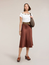 A-line midi skirt in satin image number 2