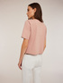T-shirt con paillettes in tessuto spalmato image number 1