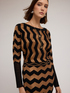 Rochie lungă jacquard cu motiv chevron image number 2