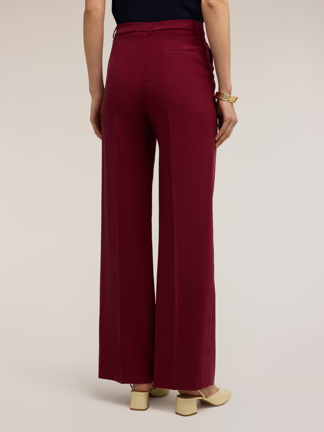 Pantalon palazzo fluide en m&eacute;lange de viscose image number 1