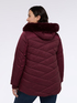 Bi-material down jacket with hood image number 1