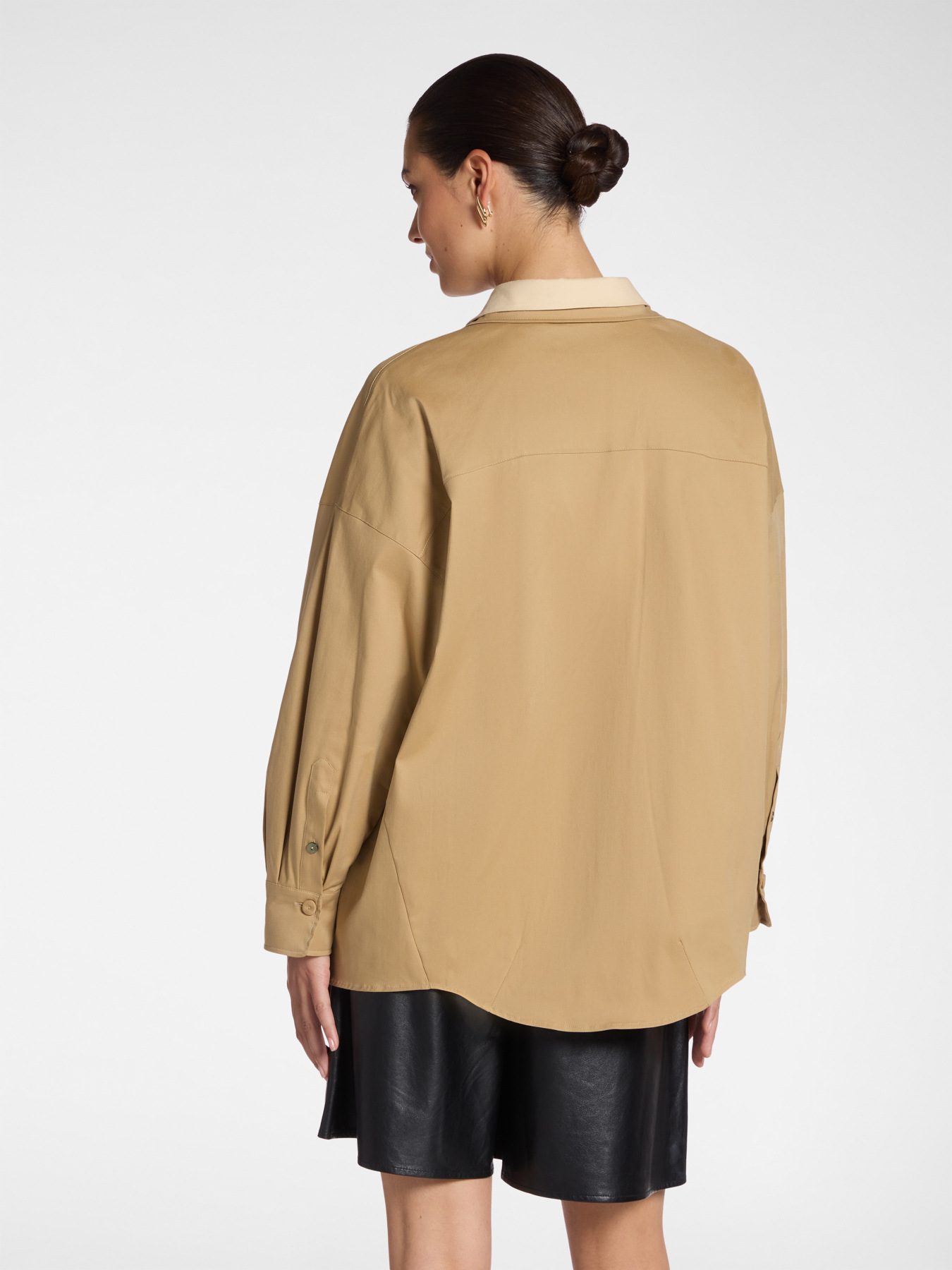 Camicia lunga in gabardina image number 1