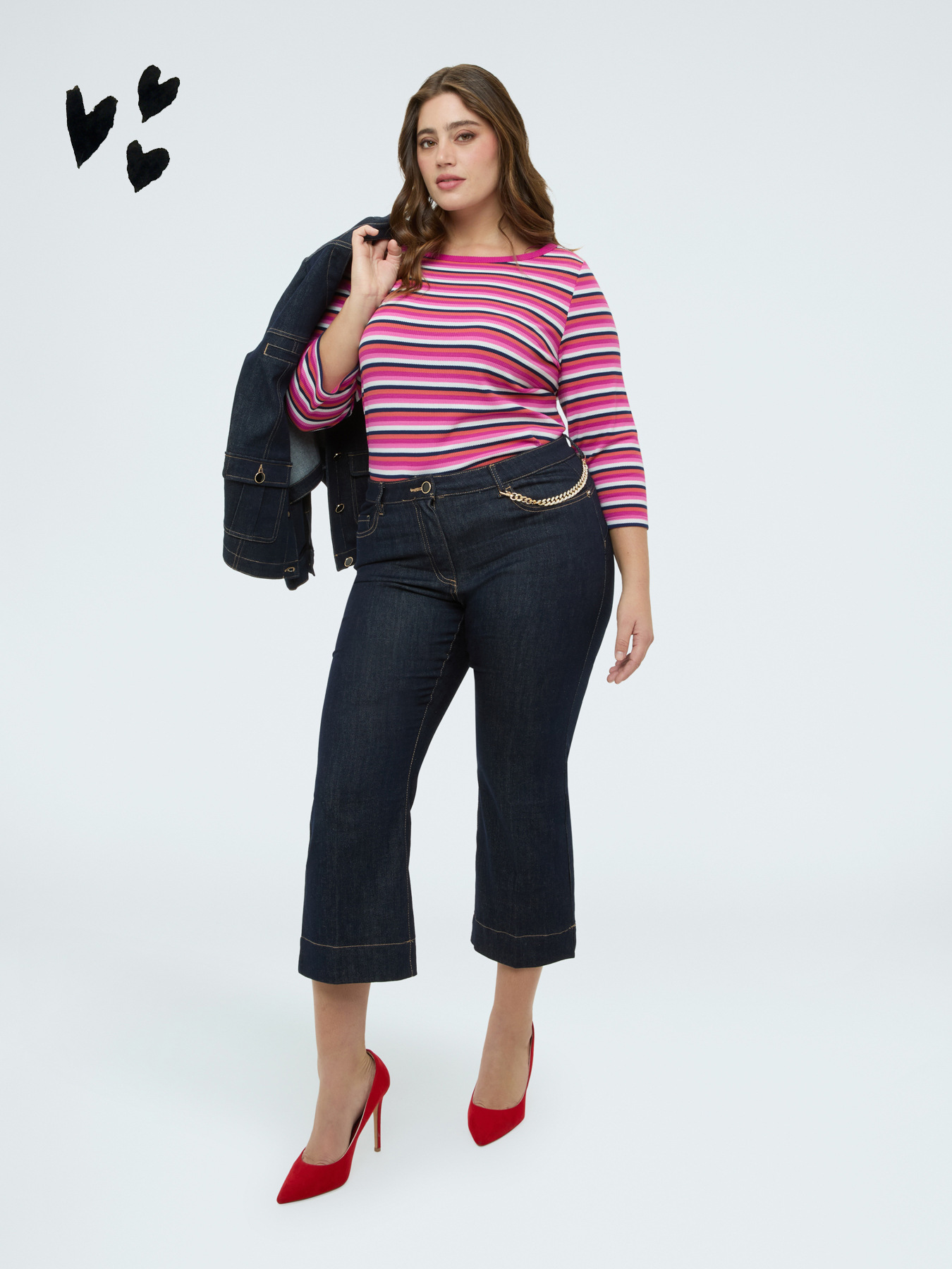 Jeans Kick Flare con catenella decorativa image number 0
