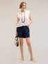 Sleeveless T-shirt with broderie anglaise insert image number 2