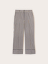 Pantaloni cropped &icirc;n dungi din amestec de bumbac image number 4
