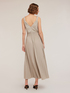 Vestito lungo plissé in jersey lurex image number 1