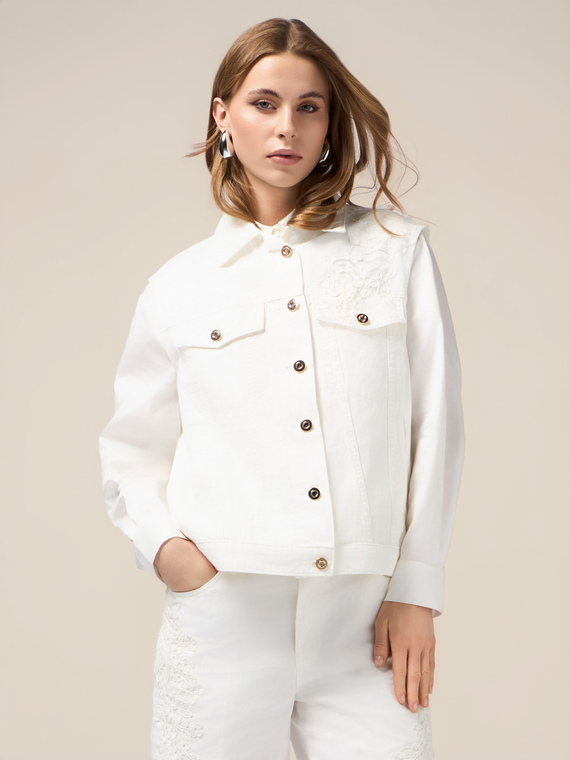 Gilet en gabardine de coton mélangé