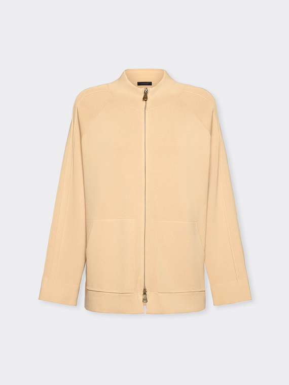 Viscose blend zip-up cardigan