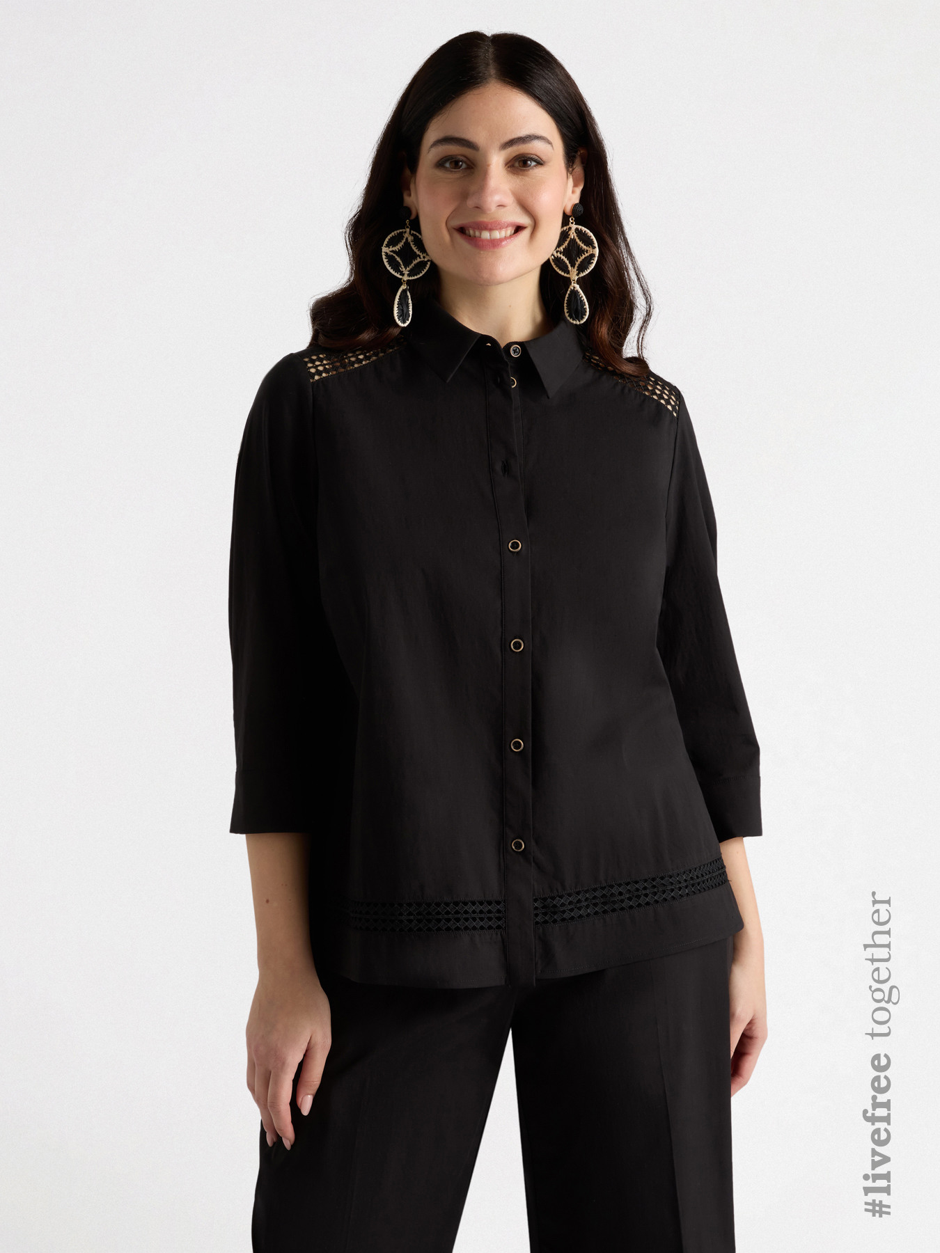 Shirt with a-jour edges image number 0