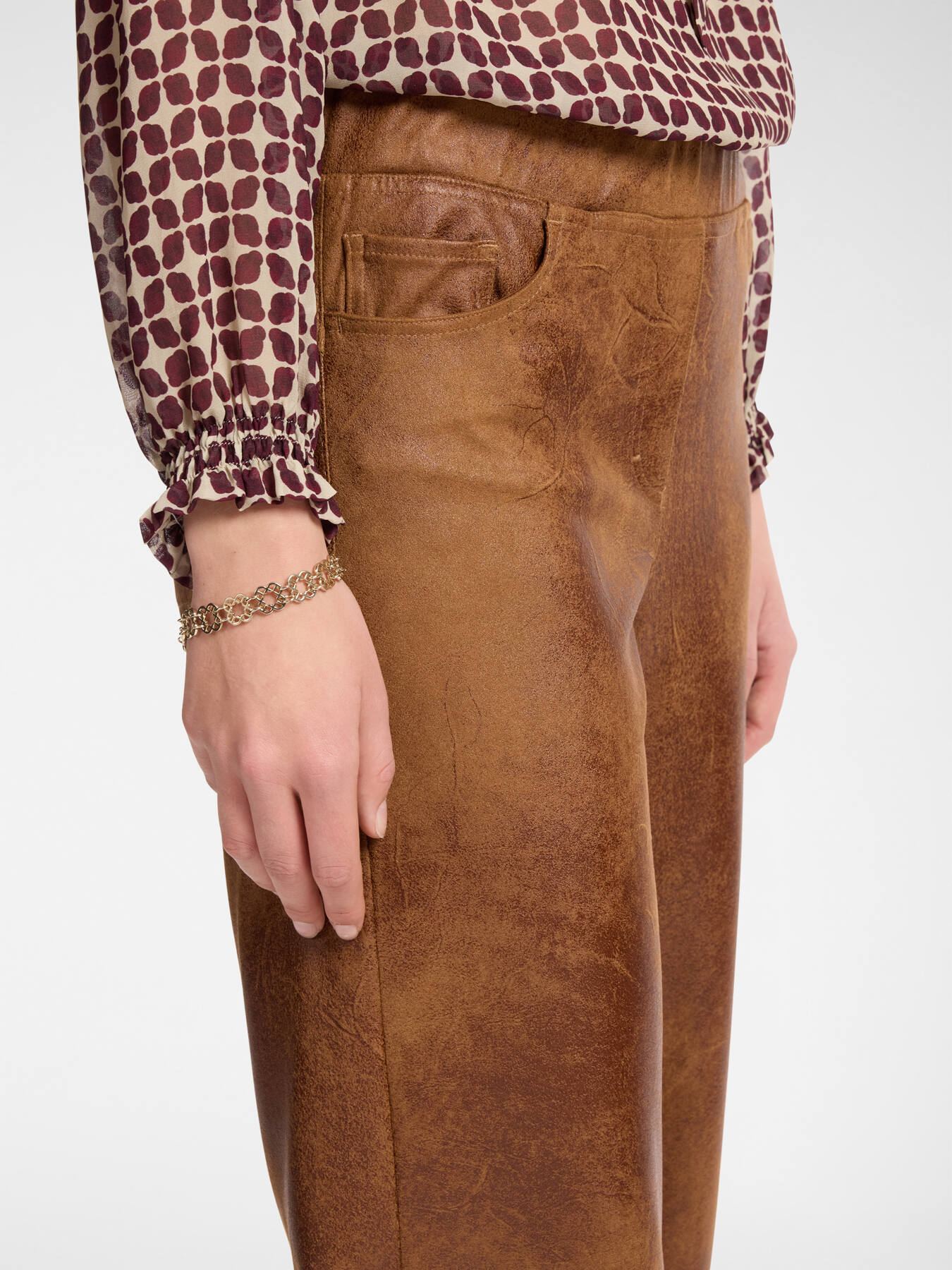 Pantaloni in tessuto effetto vintage image number 3