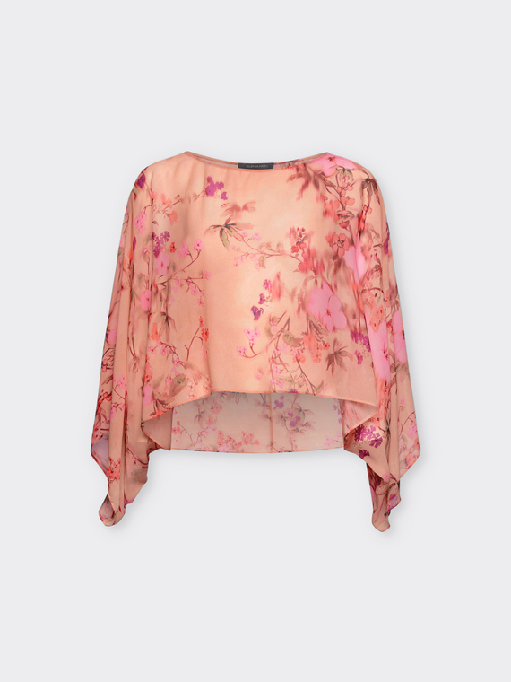 Estola larga em georgette estampado