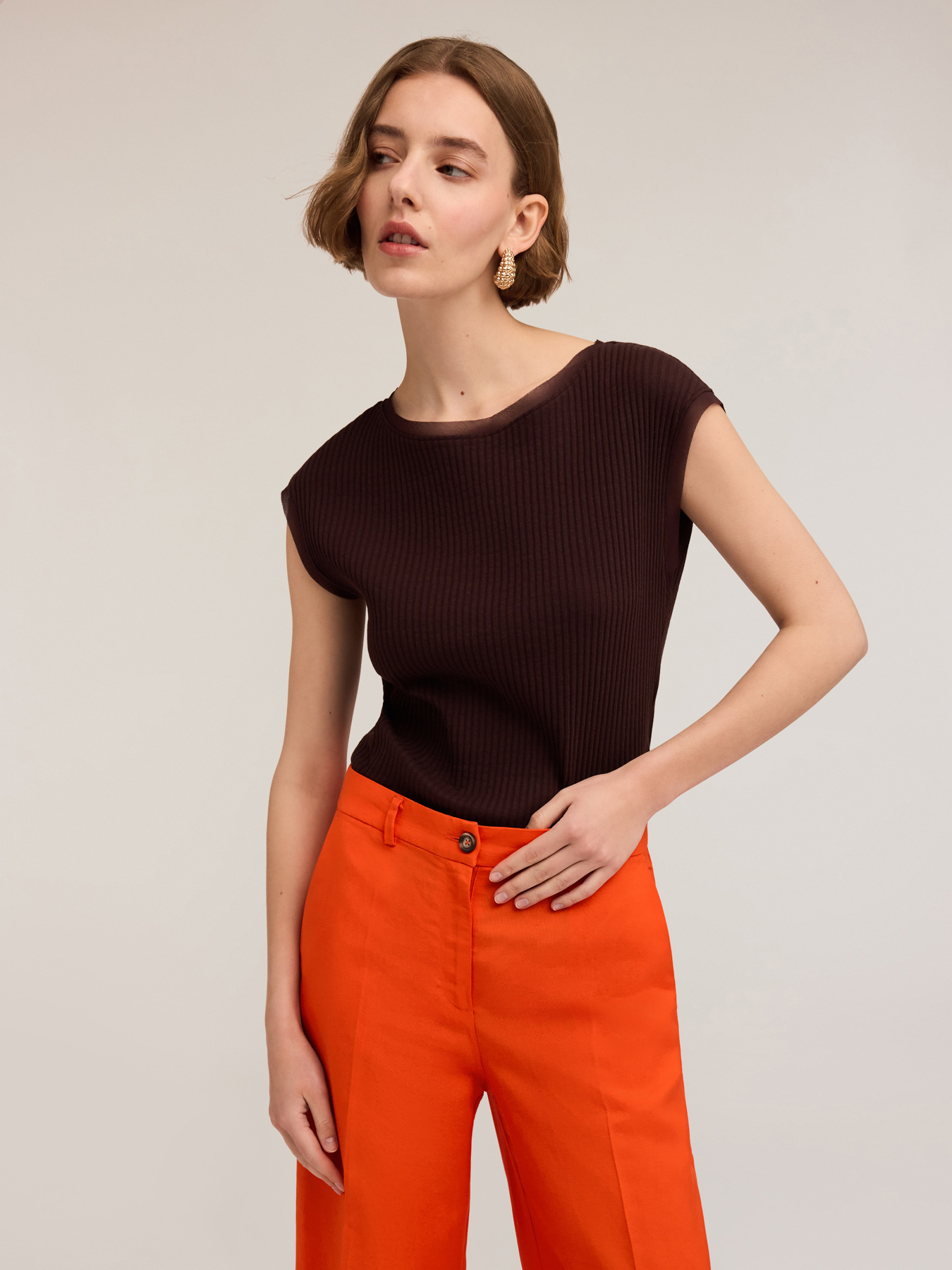 T-shirt with Georgette trims image number 0