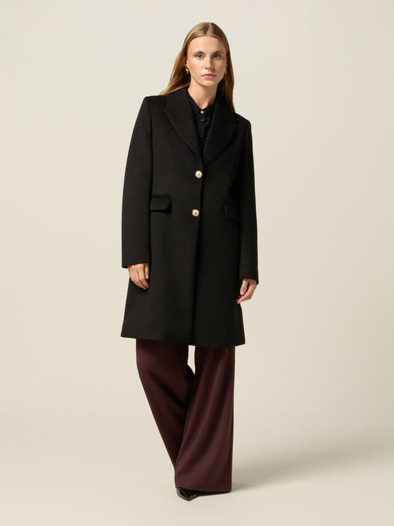 Midi coat with golden buttons