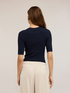Short-sleeved ribbed knit top image number 1