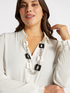 Collier bicolore avec chaîne argentée image number 2