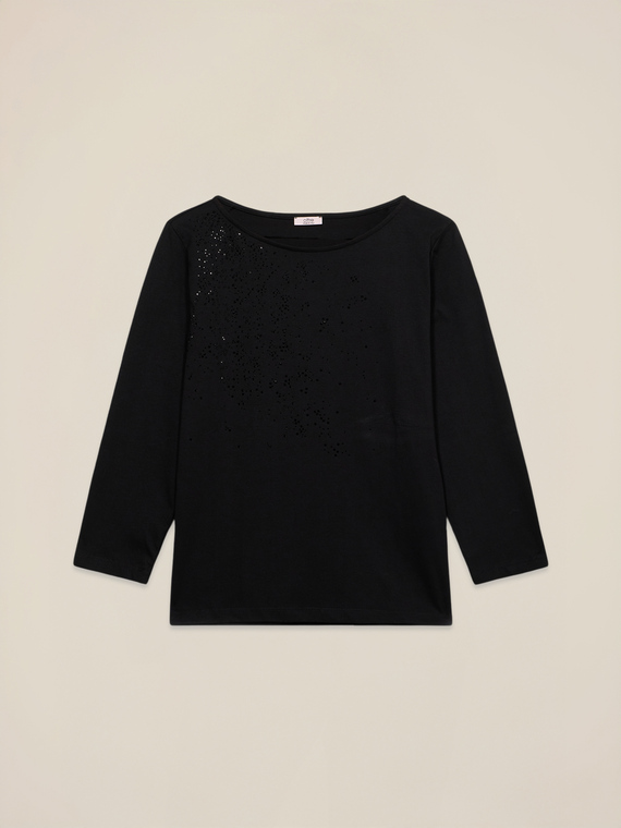 T-shirt in cotone con applicazioni