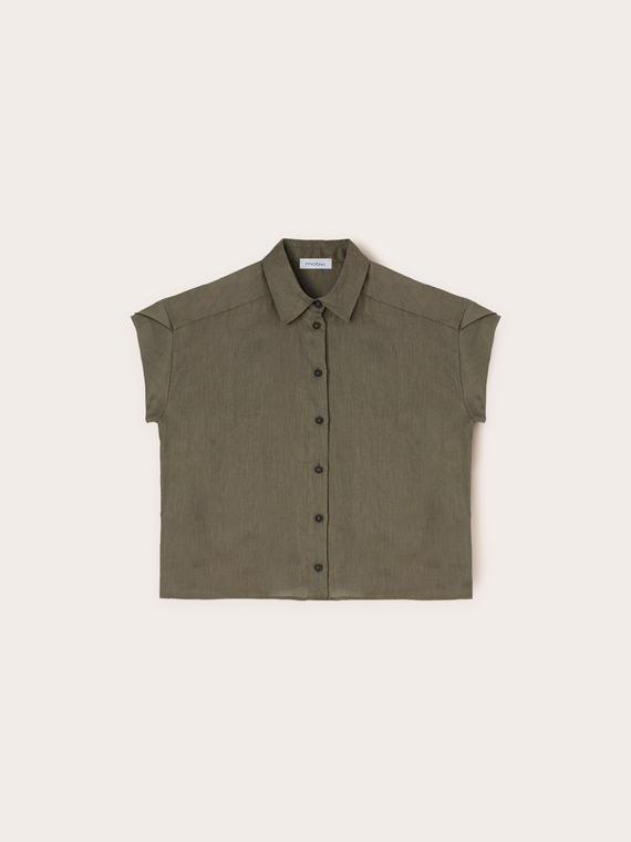 Camicia maniche corte in lino