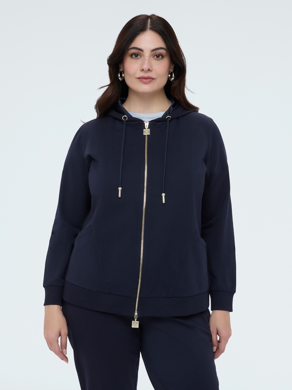 Hooded zip-up sweatshirt