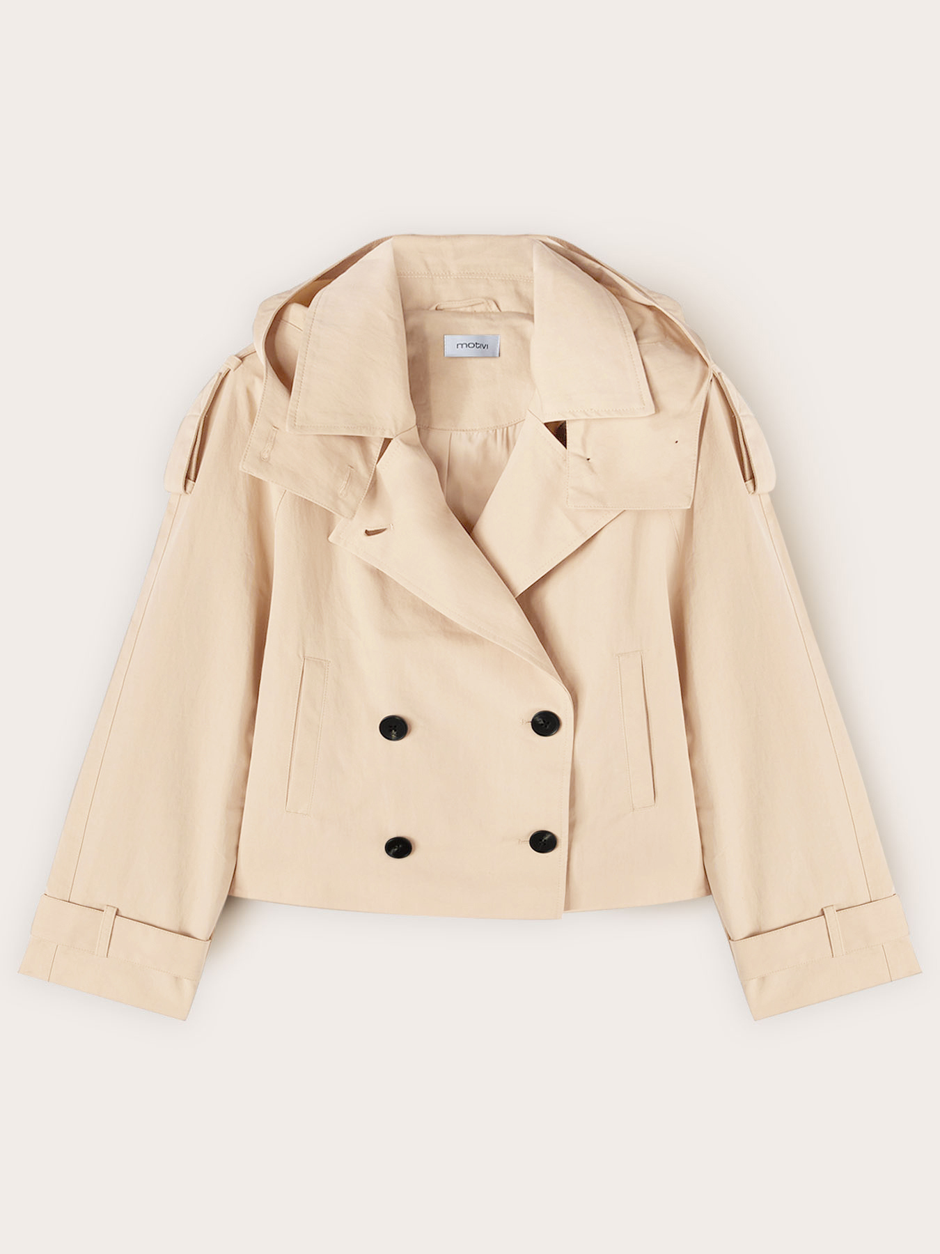 Short trench coat in mixed cotton gabardine image number 4