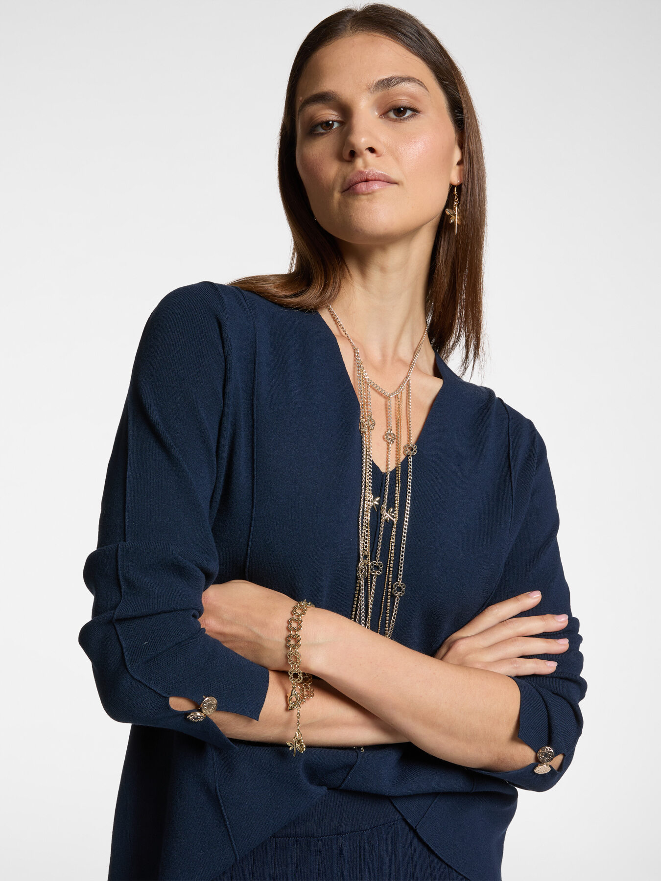 Camisola com gola em V image number 3